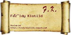 Földy Klotild névjegykártya